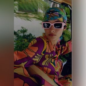 ZARA Flowy Print Shirt + Pajama Style Pants